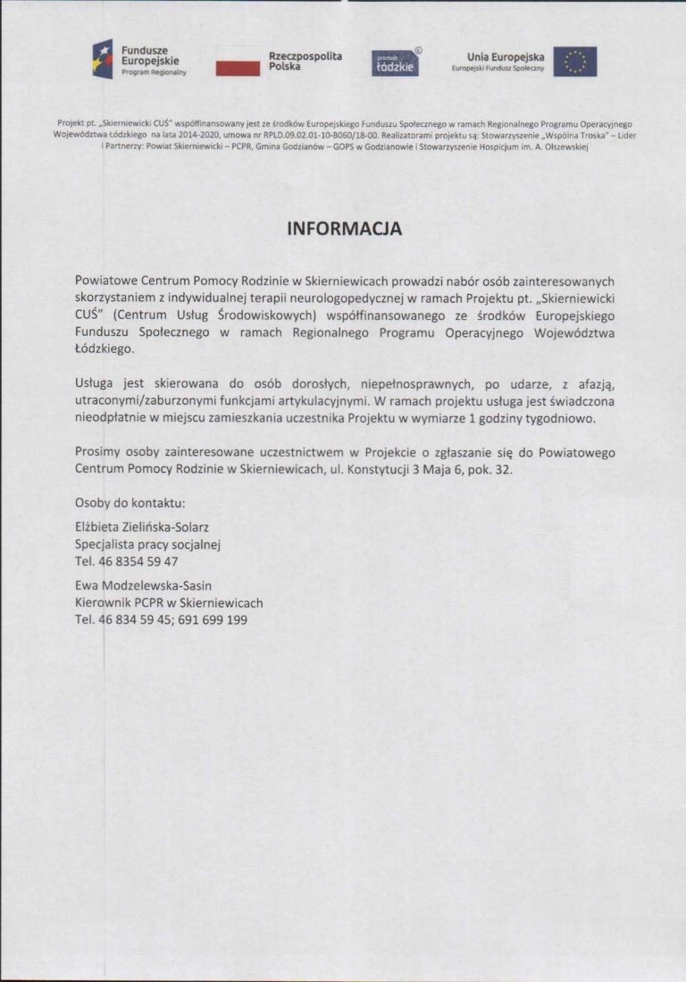 „Skierniewicki CUŚ” nabór !
