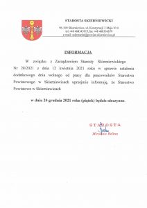 Informacja, Starostwo Powiatowe w Skierniewicach