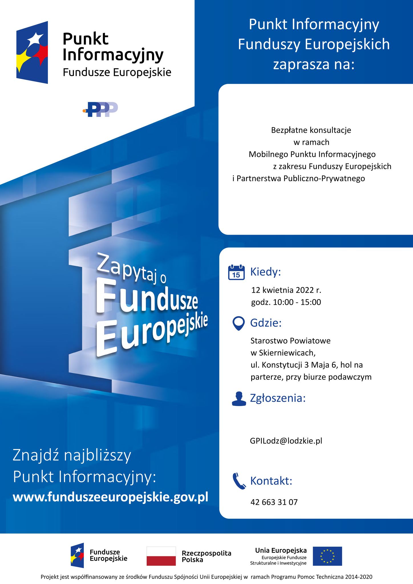 Chcesz dowiedzieć się więcej na&nbsp;temat Funduszy Europejskich i&nbsp;partnerstwa publiczno-prywatnego?, Starostwo Powiatowe w Skierniewicach