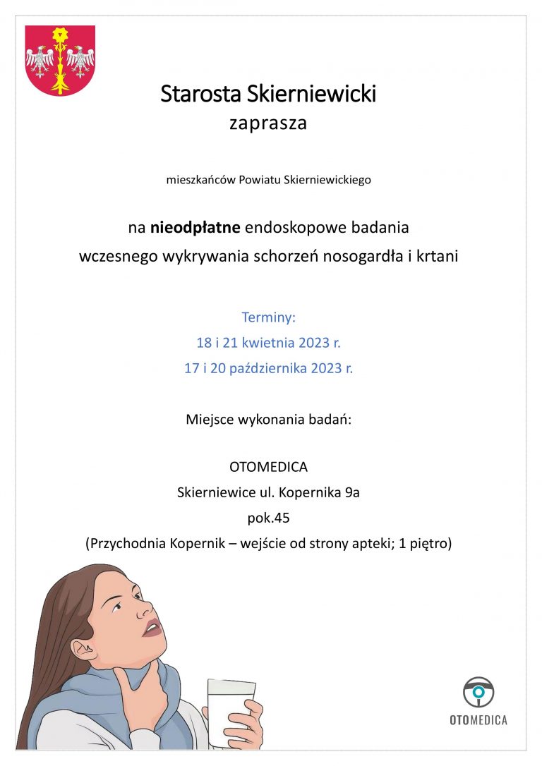 plakat badania nosogardła i krtani