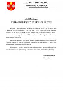 Info Utrudnienia Godzianow Kaweczyn, Starostwo Powiatowe w Skierniewicach